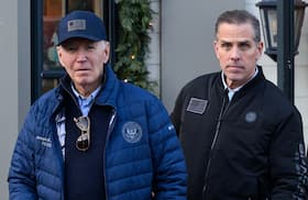 President Joe Biden and his son Hunter Biden in Nantucket, Massachusetts, on Friday. (Mandel Ngan/AFP/Getty Images)