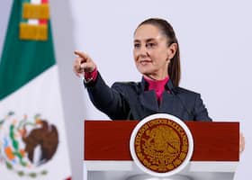 Mexican President Claudia Sheinbaum holds a news conference at the National Palace in Mexico City on Nov. 22.