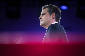 Rep. Matt Gaetz (R-Florida) speaks during the Conservative Political Action Conference in National Harbor, Maryland, on Feb. 23.