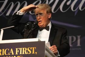 President-elect Donald Trump attends the America First Policy Institute Gala held at Mar-a-Lago in Palm Beach, Florida, on Thursday. (Saul Martinez for The Washington Post)