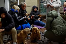 Kyiv residents took cover underground early Nov. 17, as Russia pounded Ukraine with a barrage of over 200 missiles and drones targeting energy infrastructure.