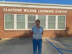 Claudene Wilson, a longtime custodian at Swedeborg District III Elementary School in Swedeborg, Missouri.