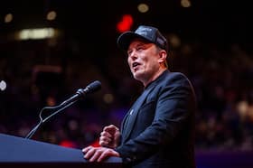 Elon Musk speaks at a campaign rally for Republican presidential nominee Donald Trump at Madison Square Garden in New York on Oct. 27.