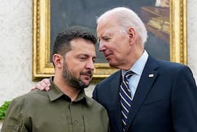 President Joe Biden and Ukrainian President Volodymyr Zelensky in the Oval Office last year.