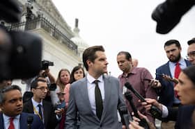 Rep. Matt Gaetz (R-Florida) at the Capitol on Sept. 29, 2023. (Tom Brenner for The Washington Post)