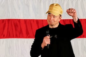 Elon Musk at a town hall near Philadelphia last month for his Trump-supporting America PAC.